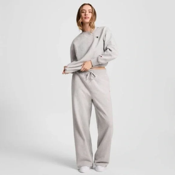 Champion Women's Fleece Crewneck Sweatshirt - Heather Gray M - Picture 5 of 6